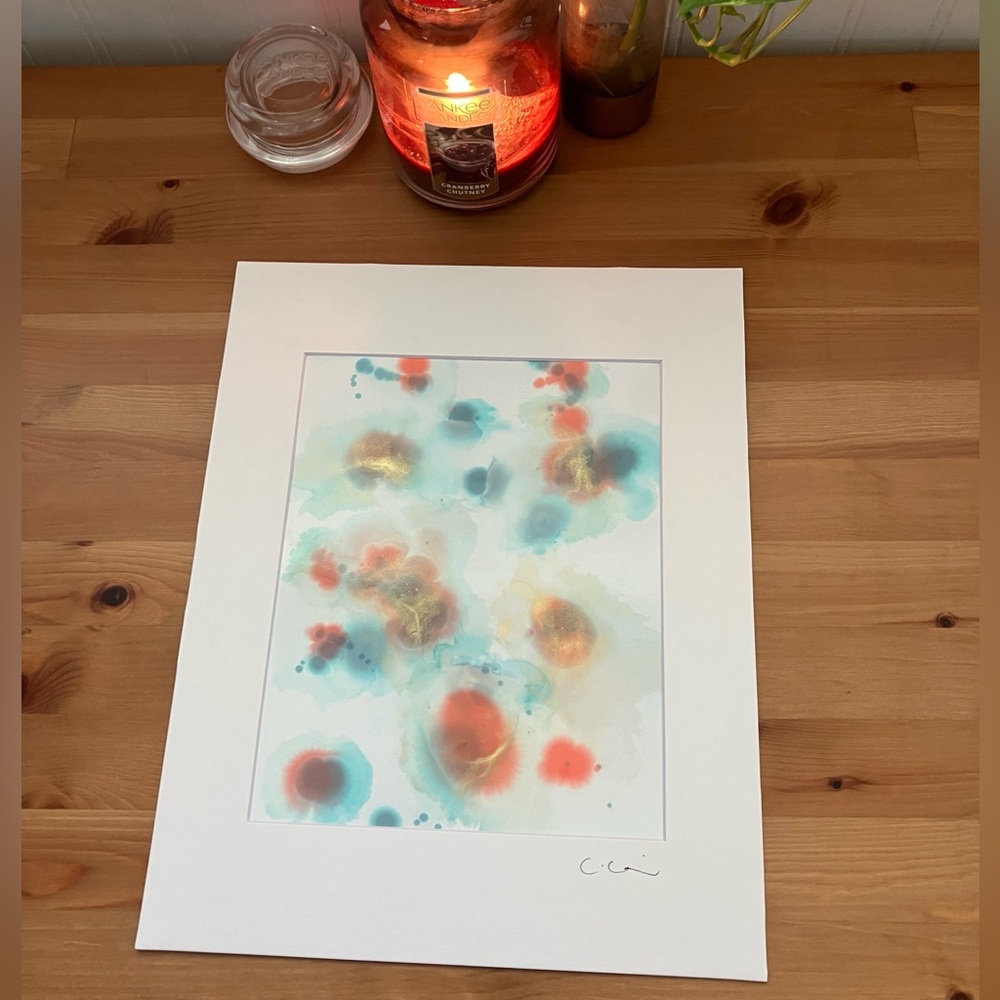 New Original Signed Artwork Alcohol Ink on Paper 155